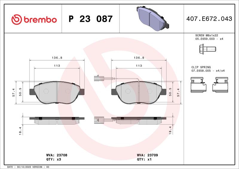 set placute frana,frana disc - BREMBO
