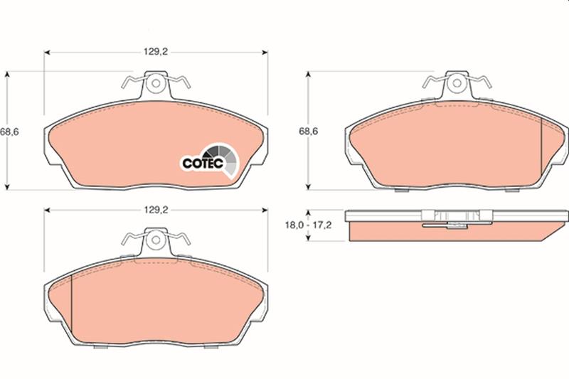 set placute frana,frana disc - TRW