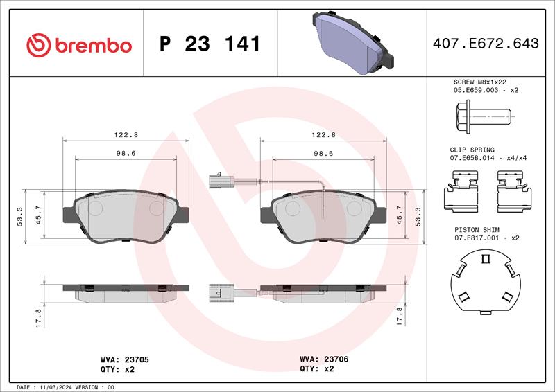 set placute frana,frana disc - BREMBO