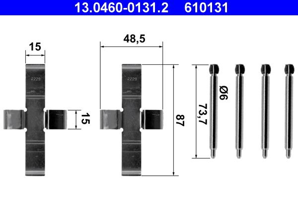 Set accesorii, placute frana - ATE