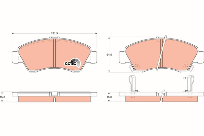 set placute frana,frana disc - TRW