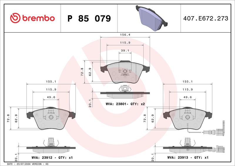 set placute frana,frana disc - BREMBO