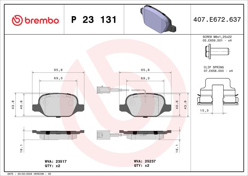 set placute frana,frana disc - BREMBO
