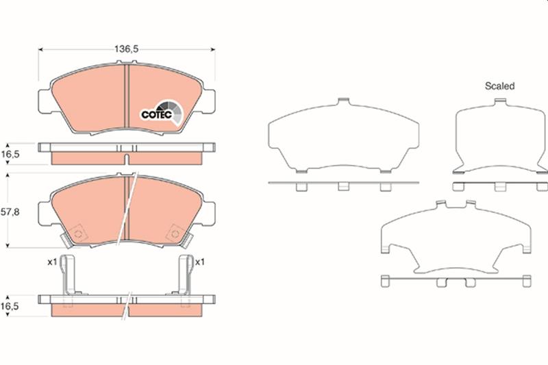 set placute frana,frana disc - TRW