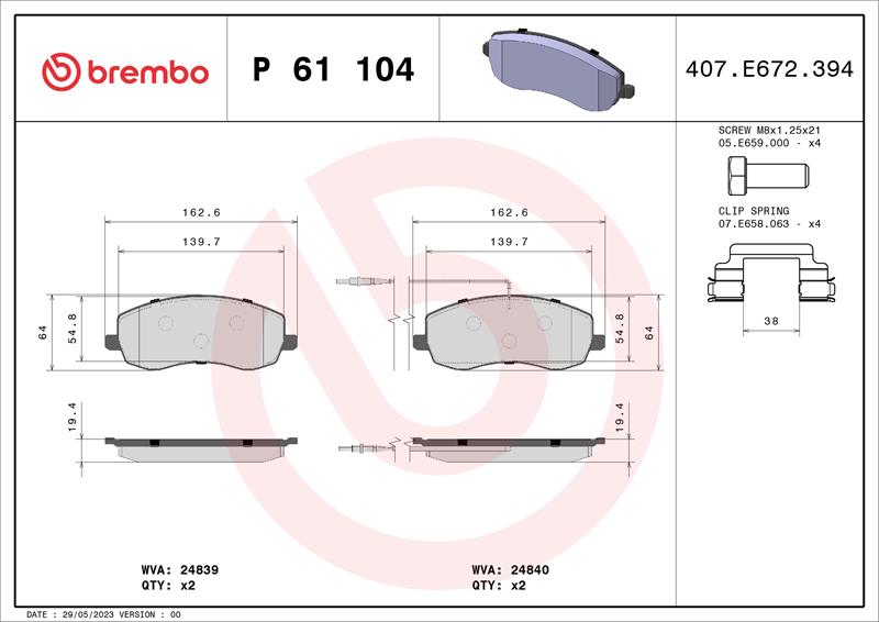 set placute frana,frana disc - BREMBO