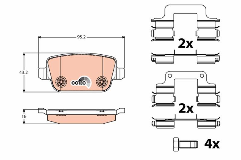 set placute frana,frana disc - TRW