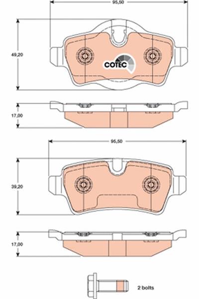 set placute frana,frana disc - TRW