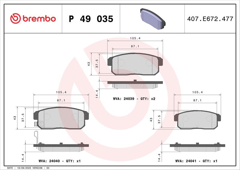 set placute frana,frana disc - BREMBO