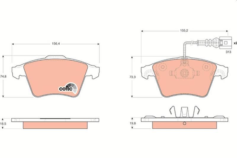 set placute frana,frana disc - TRW