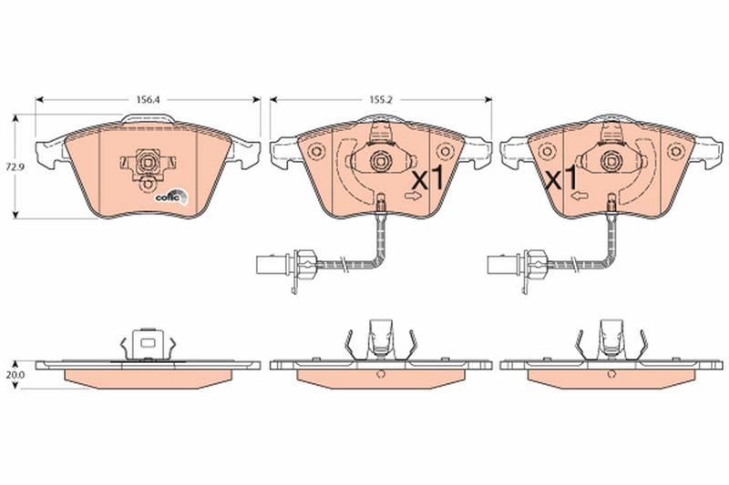 set placute frana,frana disc - TRW