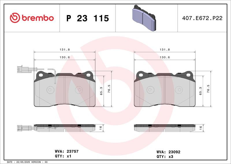 set placute frana,frana disc - BREMBO
