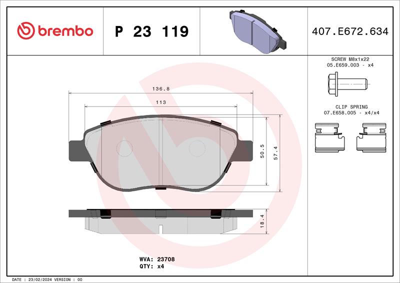 set placute frana,frana disc - BREMBO