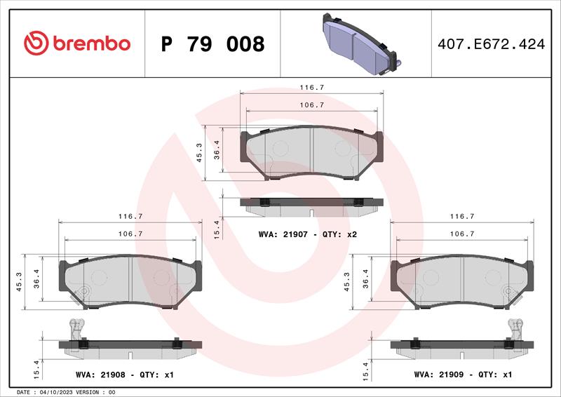 set placute frana,frana disc - BREMBO
