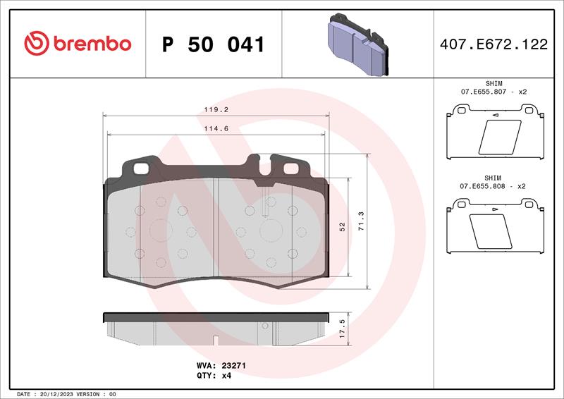 set placute frana,frana disc - BREMBO