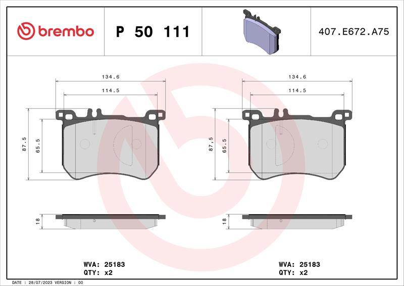 set placute frana,frana disc - BREMBO