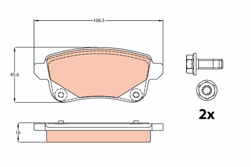 set placute frana,frana disc - TRW