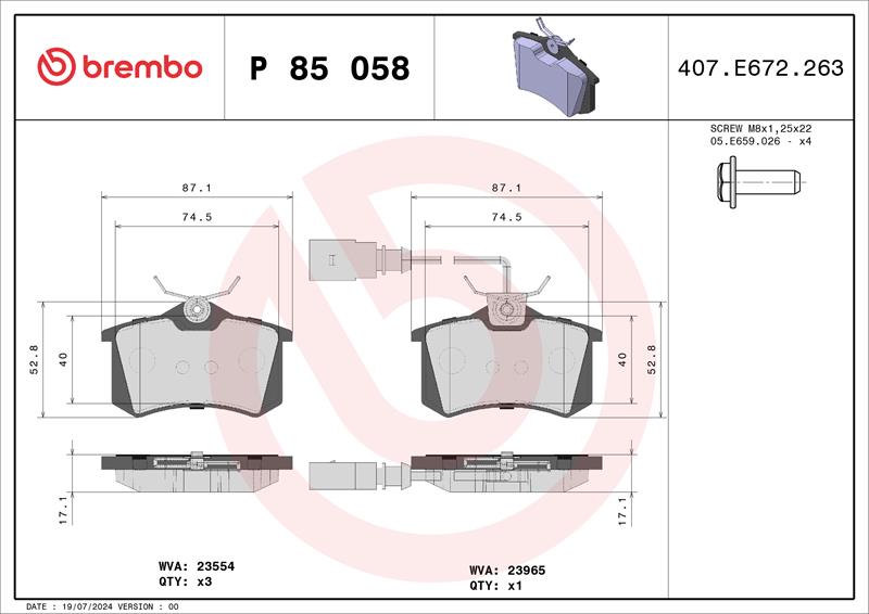 set placute frana,frana disc - BREMBO