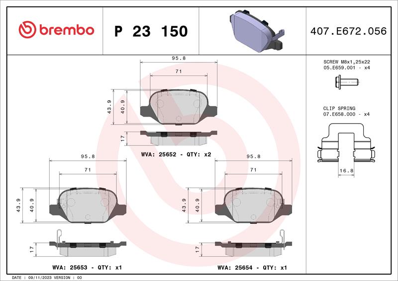 set placute frana,frana disc - BREMBO