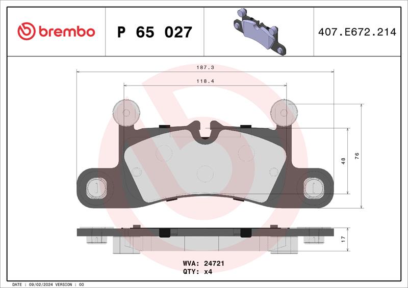 set placute frana,frana disc - BREMBO