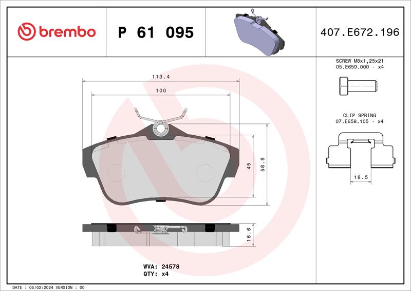 set placute frana,frana disc - BREMBO