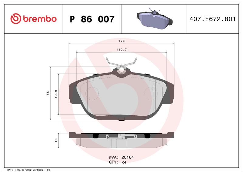 set placute frana,frana disc - BREMBO