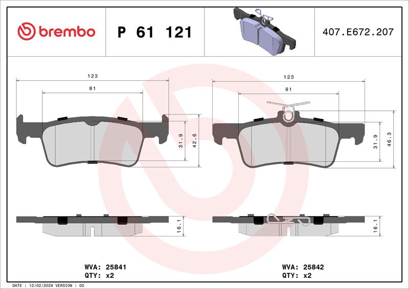 set placute frana,frana disc - BREMBO
