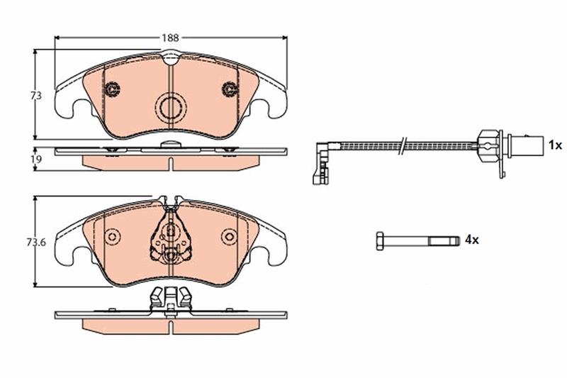 set placute frana,frana disc - TRW