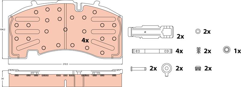set placute frana,frana disc - TRW