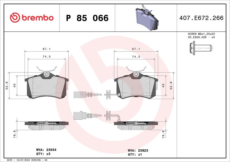 set placute frana,frana disc - BREMBO