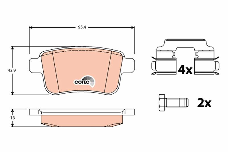 set placute frana,frana disc - TRW