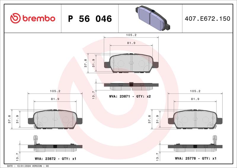 set placute frana,frana disc - BREMBO
