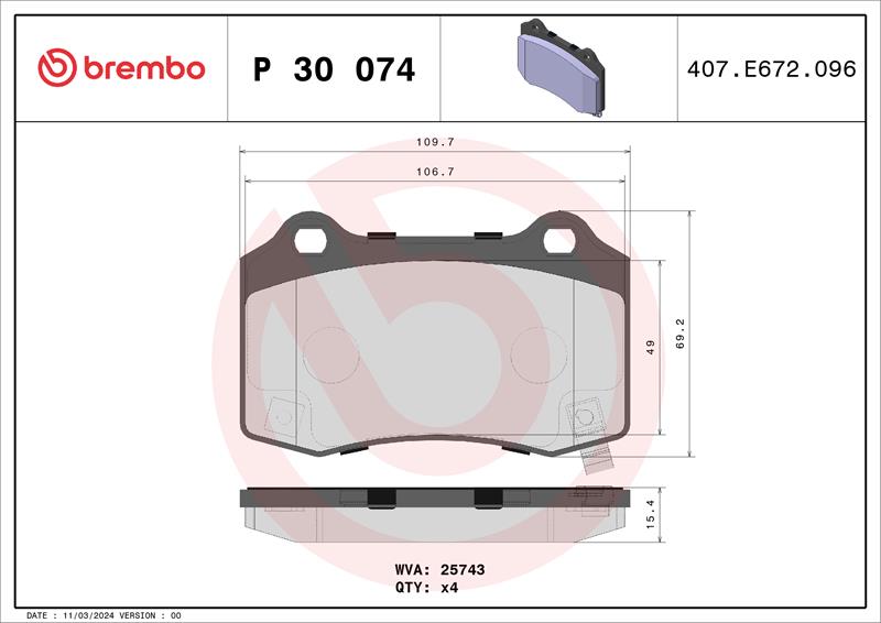 set placute frana,frana disc - BREMBO