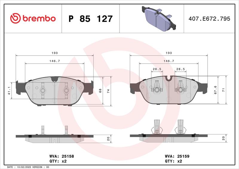 set placute frana,frana disc - BREMBO