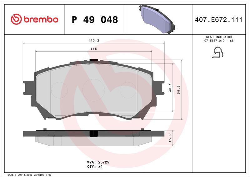 set placute frana,frana disc - BREMBO