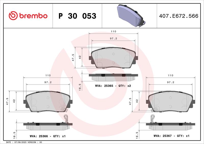 set placute frana,frana disc - BREMBO