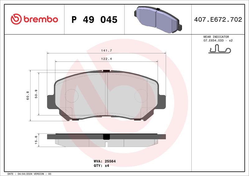 set placute frana,frana disc - BREMBO