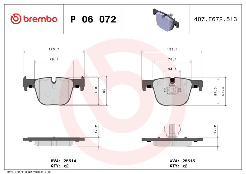 set placute frana,frana disc - BREMBO