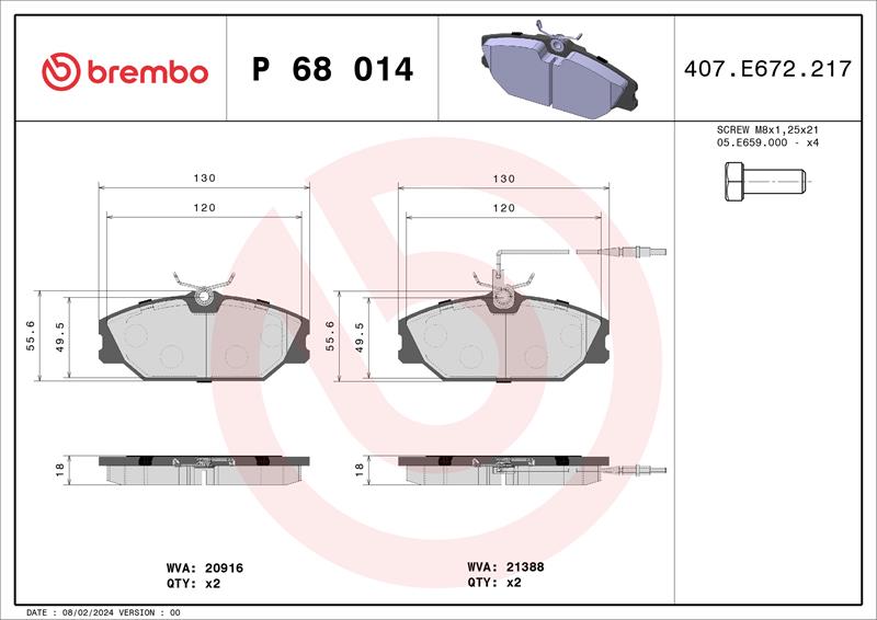 set placute frana,frana disc - BREMBO