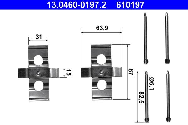 Set accesorii, placute frana - ATE