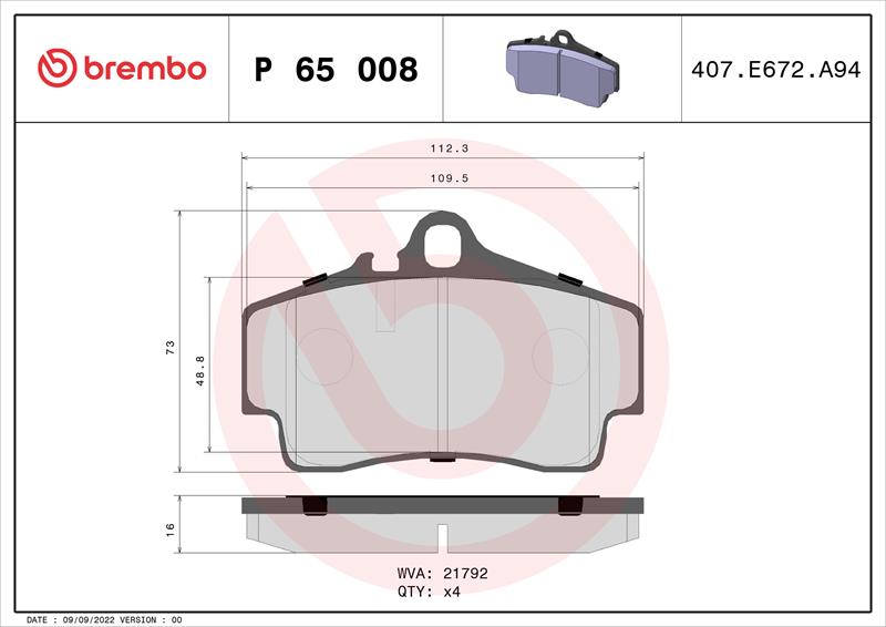 set placute frana,frana disc - BREMBO