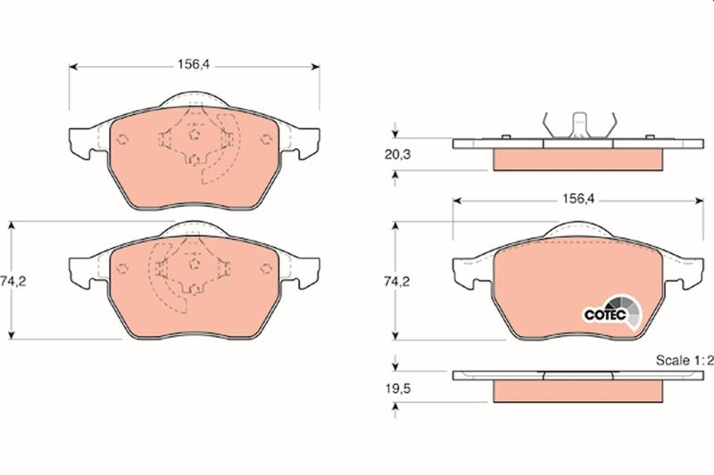 set placute frana,frana disc - TRW