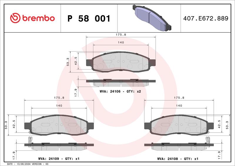 set placute frana,frana disc - BREMBO
