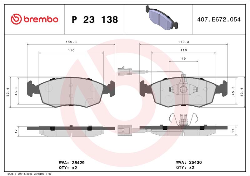 set placute frana,frana disc - BREMBO