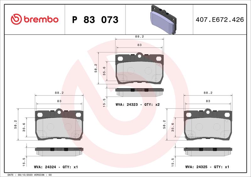 set placute frana,frana disc - BREMBO