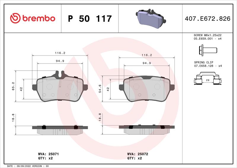 set placute frana,frana disc - BREMBO