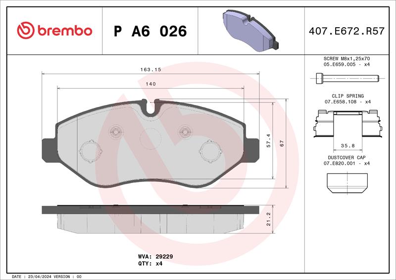 set placute frana,frana disc - BREMBO