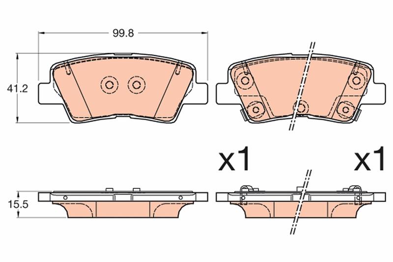 set placute frana,frana disc - TRW
