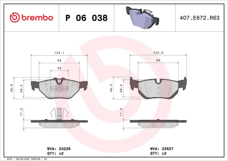 set placute frana,frana disc - BREMBO