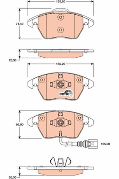 set placute frana,frana disc - TRW