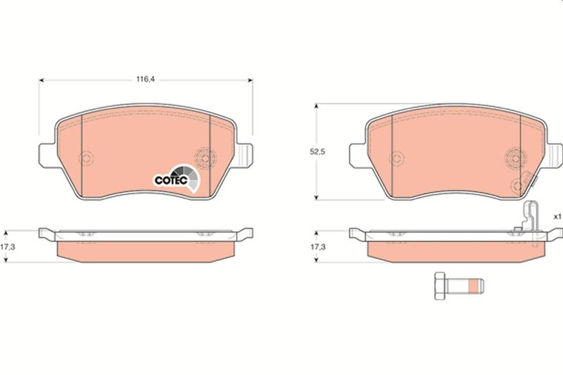 set placute frana,frana disc - TRW
